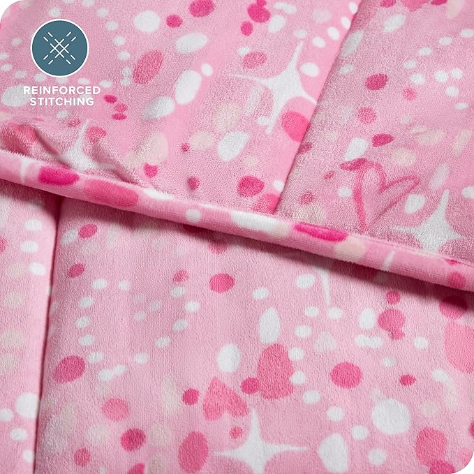 Bare Home Weighted Blanket Twin or Full Size 10lb (40" x 60") - Minky Fleece - Premium Heavy Blanket Nontoxic Glass Beads (Princess, 40"x60")