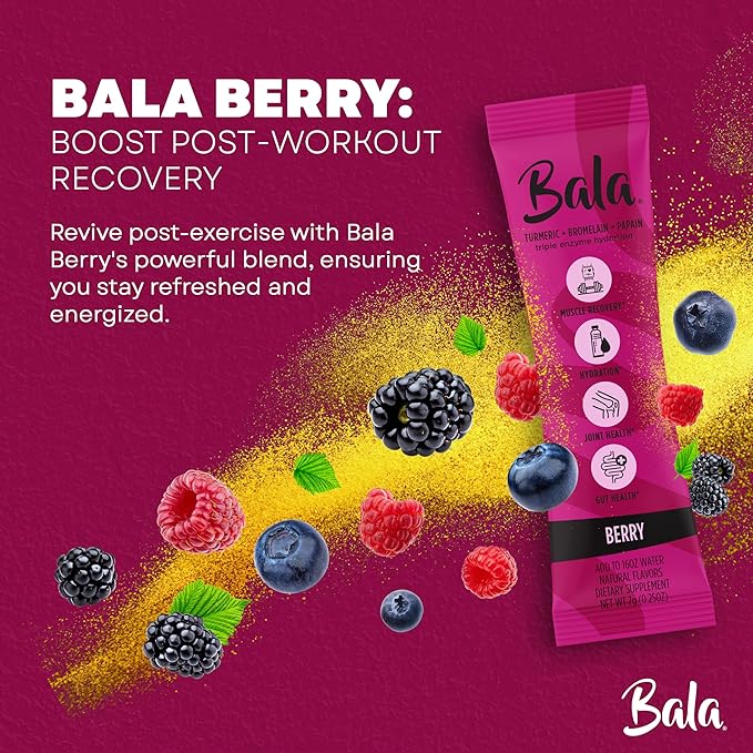 BALA Enzyme Hydration & Sugar-Free Drink Mix Powder - may contributes to overall wellness - Berry 0.25oz (30 Count)