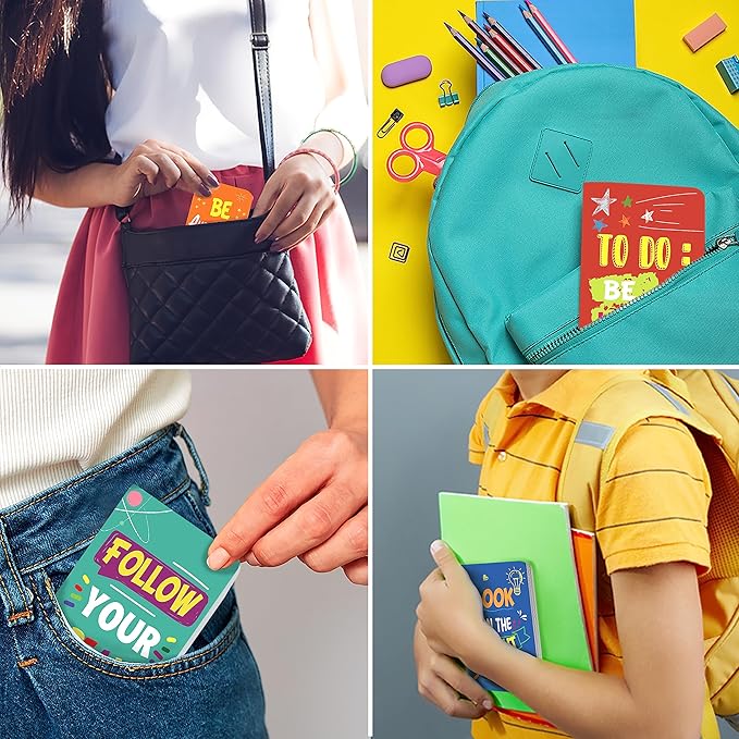 24 Pcs Mini Colorful Notebooks, Funny Motivational Journals Notepads Inspirational Notepads Small Pocket Notebook for Kids Teacher School Office Gift Bulk Prizes Travel Supplies (Colorful)