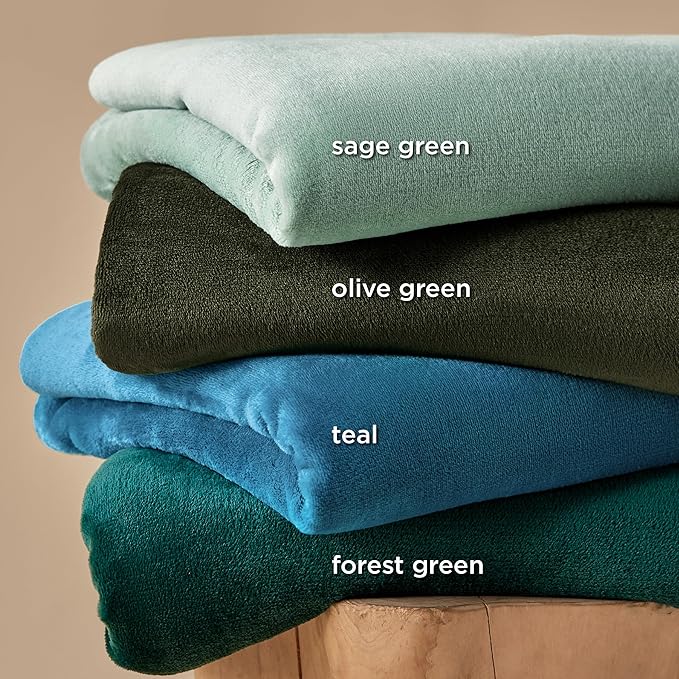 Bedsure GentleSoft Fleece Blanket Twin Size Olive Green - 300GSM Lightweight Plush Fuzzy Cozy Soft Warm Blanket for Bed, Sofa, Couch, Travel, Camping, 60x80 inches
