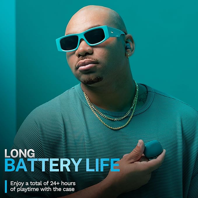 JLab Go Pop ANC True Wireless Earbuds & Charging Case, Teal, Active Noise Cancelling, 10mm Drivers, Dual Connect, Customize Your Sound with App, Be Aware Mode, Compact Fit, MEMS Microphone