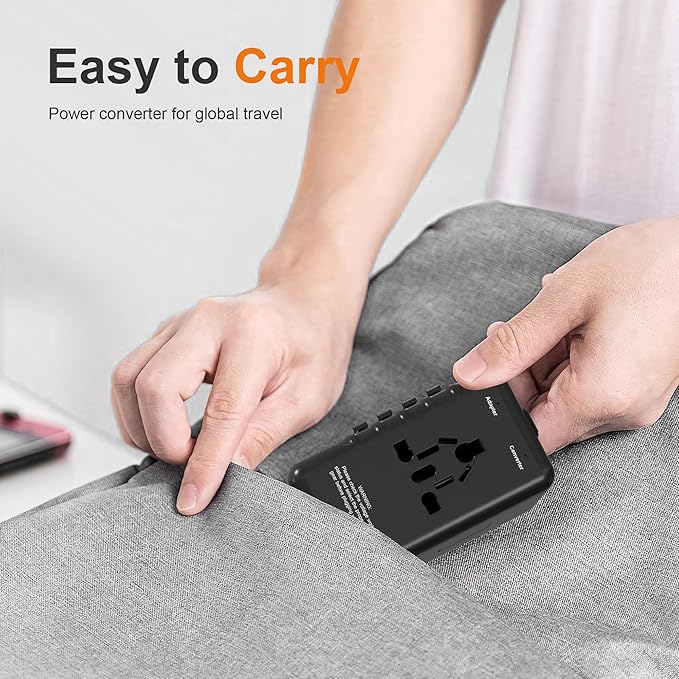 220v to 110v Converter and Adapter for Travel: International Universal Plug Adapters and Voltage Converters for Hair Dryer - High Power Transformer and Adaptor for US to European Italy UK EU