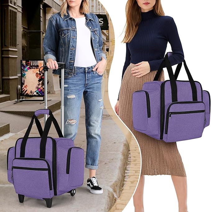 BAFASO Rolling Nail Polish Organizer Holds 144 Bottles, Nail Polish Case with a Detachable Dolly and 3 Removable Cases (Patented Design), Purple