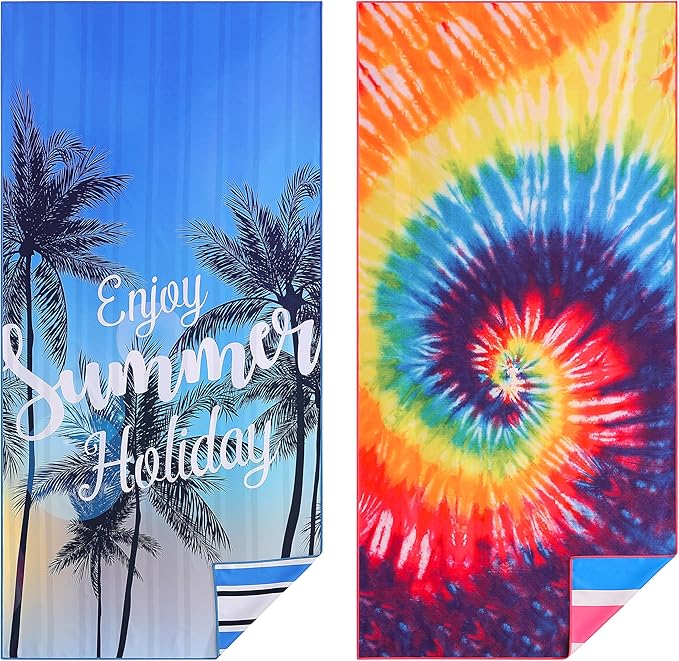 Casa Platino Pool Towels for Adults 2 Pack – Extra Large 32"x71" Lightweight Microfiber, Quick Dry Towels for Travel, Ideal for Pool, Beach & Camping – Perfect Summer Use – Lucifer