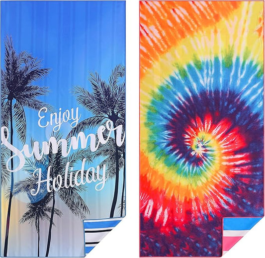 Casa Platino Pool Towels for Adults 2 Pack – Extra Large 32"x71" Lightweight Microfiber, Quick Dry Towels for Travel, Ideal for Pool, Beach & Camping – Perfect Summer Use – Lucifer