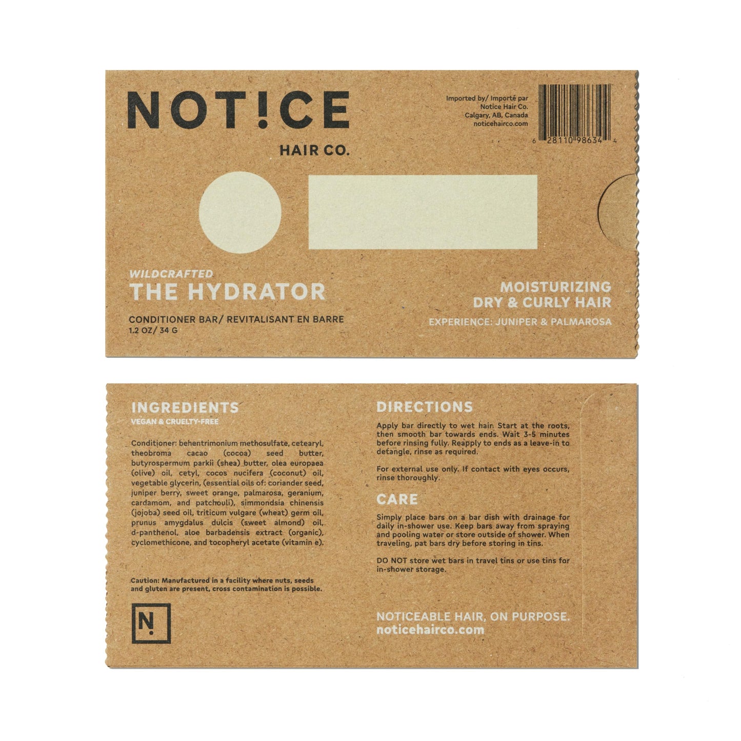 NOT!CE Hair Co. The Hydrator Conditioner Bar - moisturizing | dry & curly hair