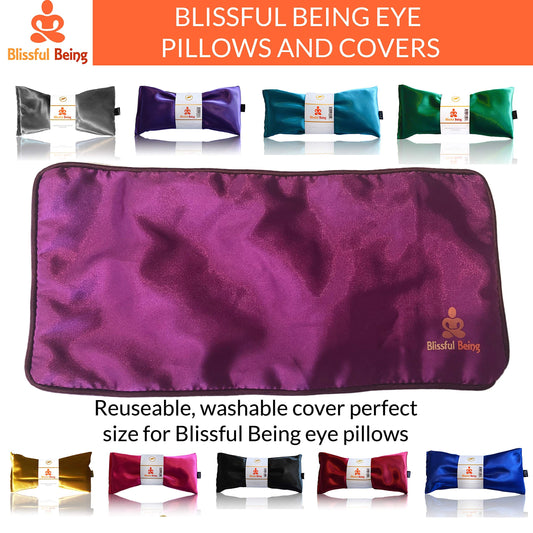 Blissful Being Lavender Eye Pillow | Hot or Cold Weighted Satin Eye Mask Perfect for Sleeping, Yoga, Meditation | Gifts for Women, Birthday, Teachers | Natural Herbal Relaxation | Made in USA (Aqua)