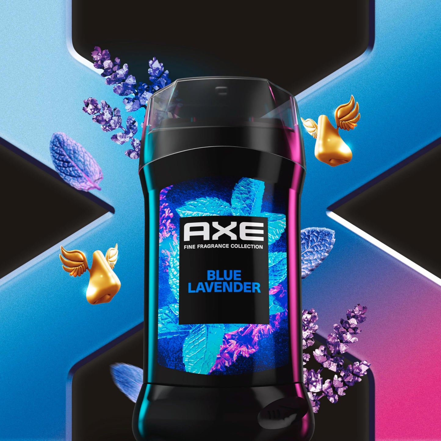 AXE Fine Fragrance Collection Deodorant Stick Blue Lavender with Mint + Amber Essential Oils 4 Pack with 72H Freshness Aluminum-Free 3 oz