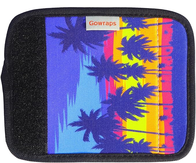 5 Pack Neoprene Luggage Handle Wraps Bright Luggage Tags/Identifiers/Marker/Grips Travel Accessories for Airplane/Flying/Luggage (Palm Tree)