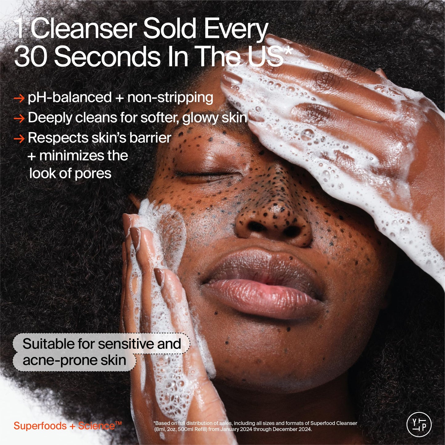 Youth To The People Superfood Facial Cleanser Travel - Kale + Green Tea Daily Face Wash, Gentle Makeup Remover, with Soothing Antioxidants for Glowing Skin, pH Balance, Clean Pores – 2 fl oz