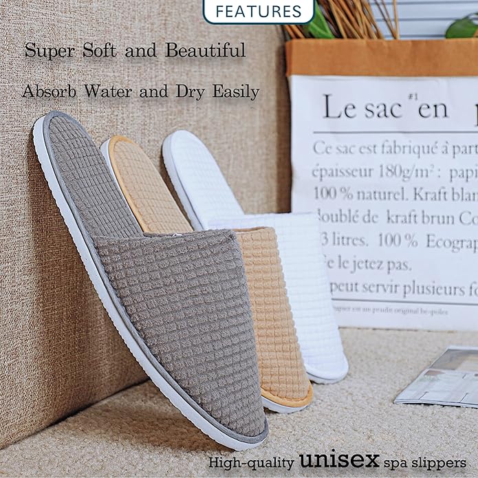 6-10 Pairs Spa Slippers, Non Slip Disposable Slippers For Guest, Washable Reusable, Which Can Be Used As Women Men, House, Indoor, Bathroom, Bedroom, Hotel, Bride Slippers
