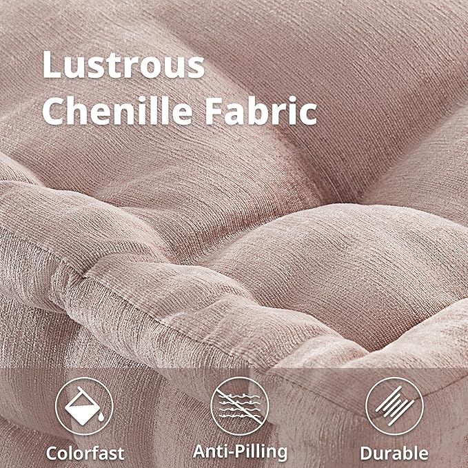 Intelligent Design Large Floor Pillow Meditation Cushion, 24" W x 24" L x 5" H, Square Blush with Handle