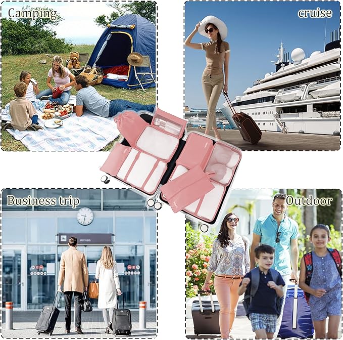 9 set Packing Cubes for Travel,Effortless Organization Cube for Quick Packing& Unpacking, Travel Must Have Suitcase Organizer Essentials for any Journey,Business trip,Cruise,Camping,hiking,Vacation.