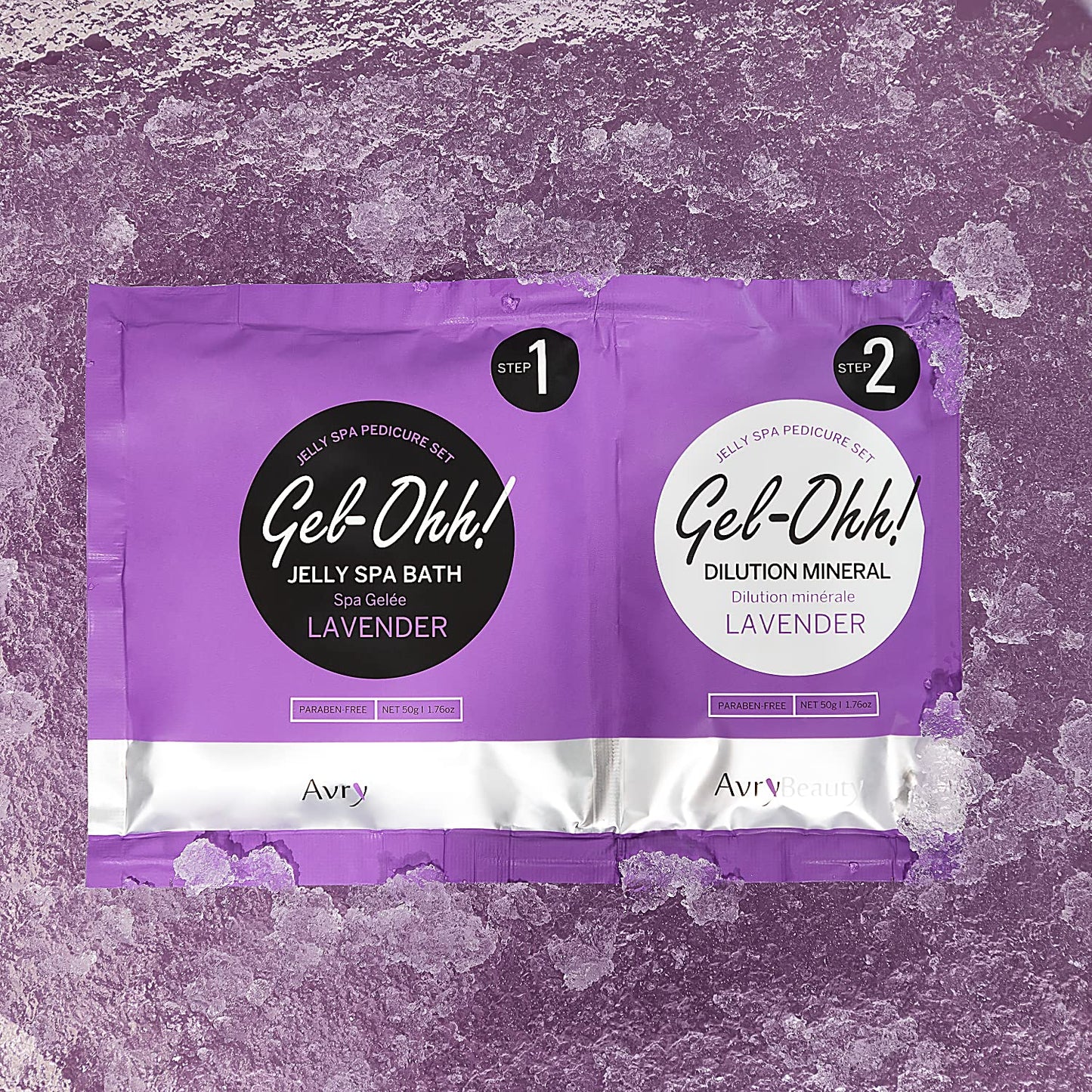 AVRYBEAUTY Gel-Ohh Jelly Spa Bath 3 Pack, Lavender Infused, Lavender Scented, Pedicure, Salon Services, Jelly Pedicure, Pedicure at Home, DIY Pedi