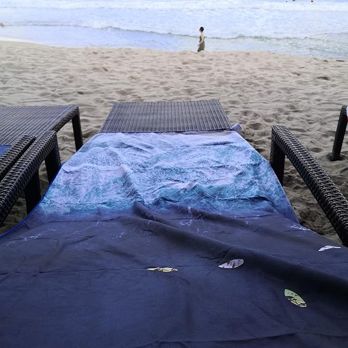 4Monster Microfiber Beach Towel Quick Dry,Super Absorbent Lightweight Travel Towel for Swimmers, Sand Free Camping Towel, Beach Towels for Pool,Swim,Water Sports,Yoga