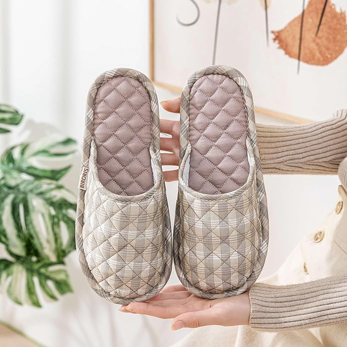 3 Pairs Floral Cotton House Slippers for Women, Open Toe Indoor Slippers Comfortable Washable Portable Foldable Guest Travel Hotel Airplane Spa Slippers