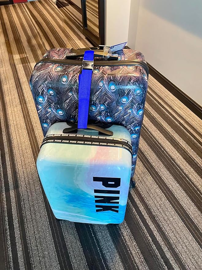 2Pack Luggage Straps Add Bag to Connect Two Suitcases, Adjustable Luggage Belt Connector for Carry On, Travel Attachment Accessories for Connect Your 3 Luggages, Multicolor