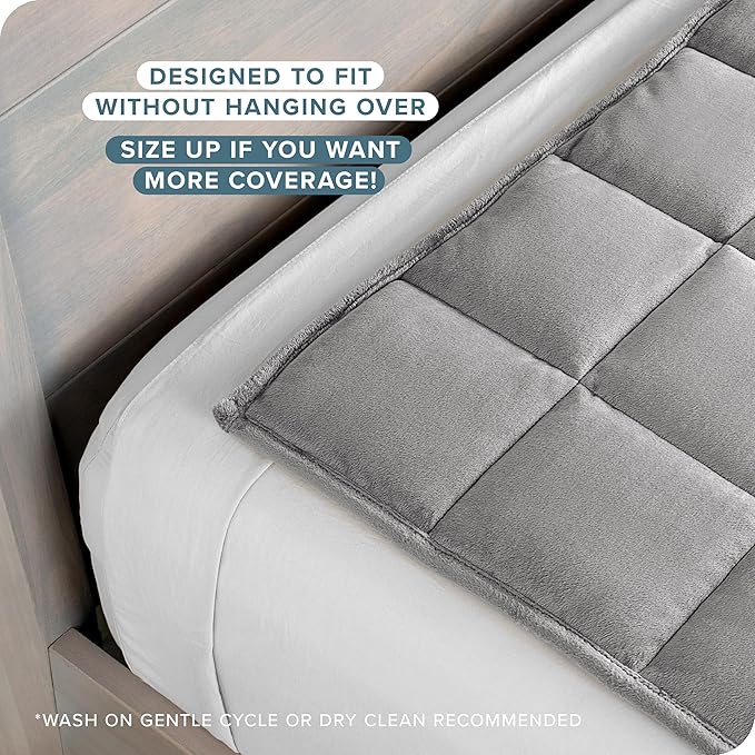 Bare Home Weighted Blanket Full or Queen Size 12lb (48"x72") for Adults - Minky Fleece - Premium Heavy Blanket Nontoxic Glass Beads (Light Grey, 48"x72")