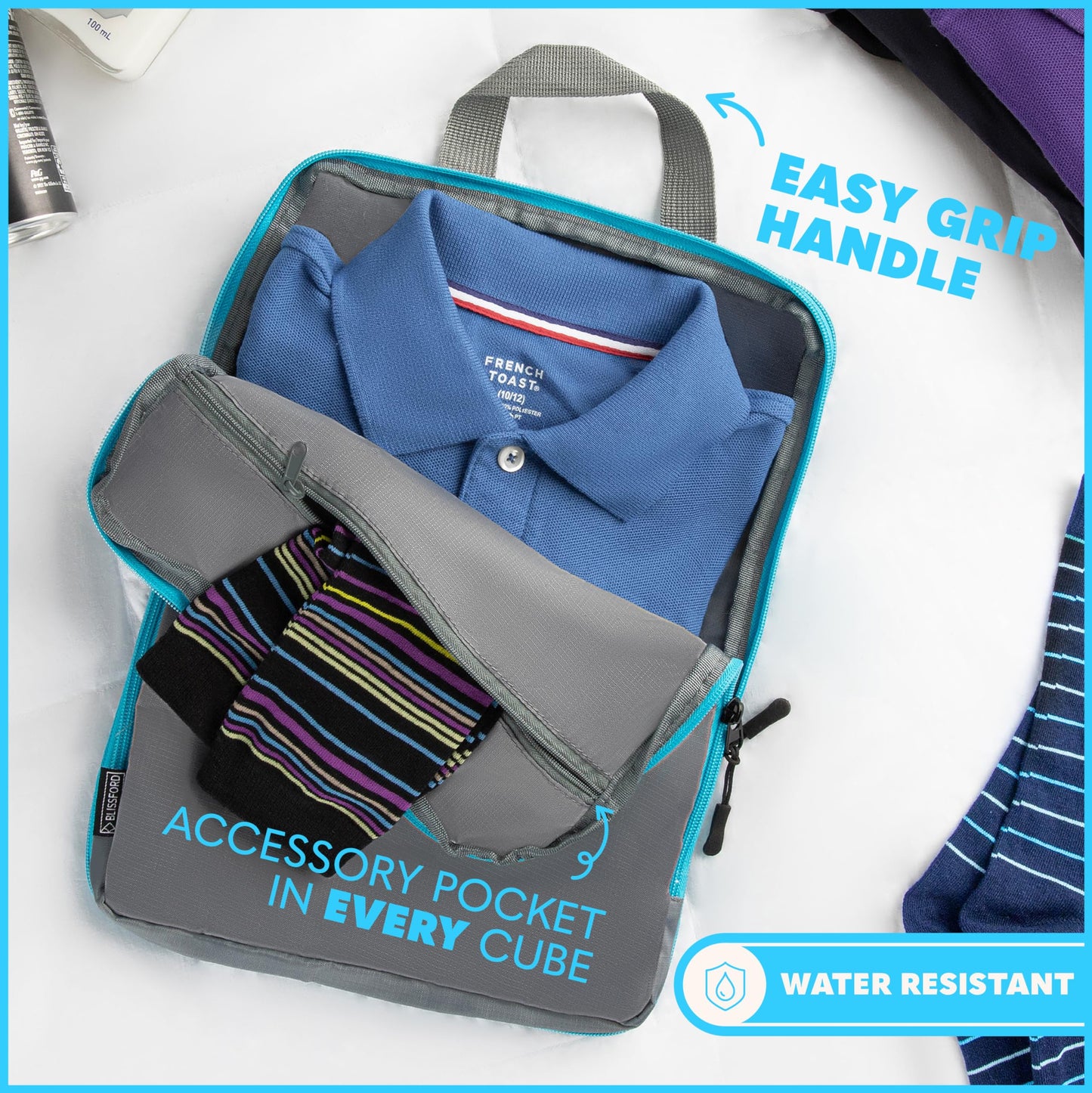 4 Set Packing Cubes for Carry On Suitcase - Best Travel Organizer Bags with Inside Pockets