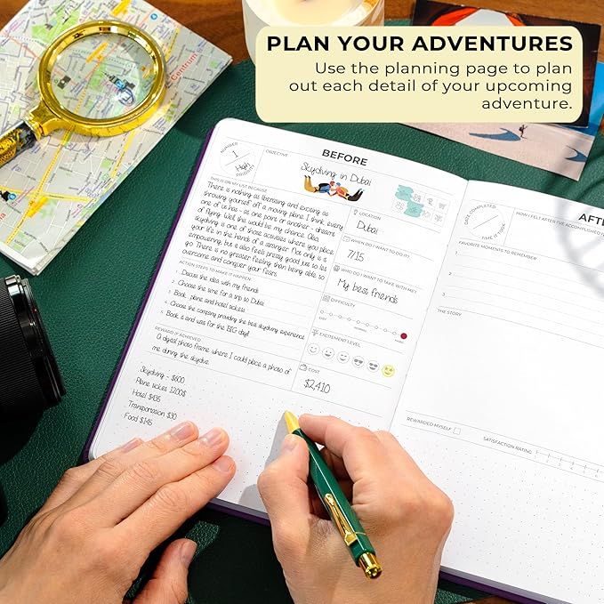 Clever Fox Bucket List Journal – Inspirational Book for Memories & Adventures – Motivational Bucket List Notebook for Couples, A5 (Purple)