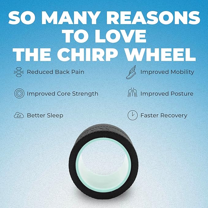 Chirp Wheel Foam Roller – Targeted Back & Neck Relief, Lumbar Spine Stretcher, Spinal Decompression Back Stretcher, Massage Roller with Density Foam for Physical Therapy, Supports 500lbs, 4-Inch Mint