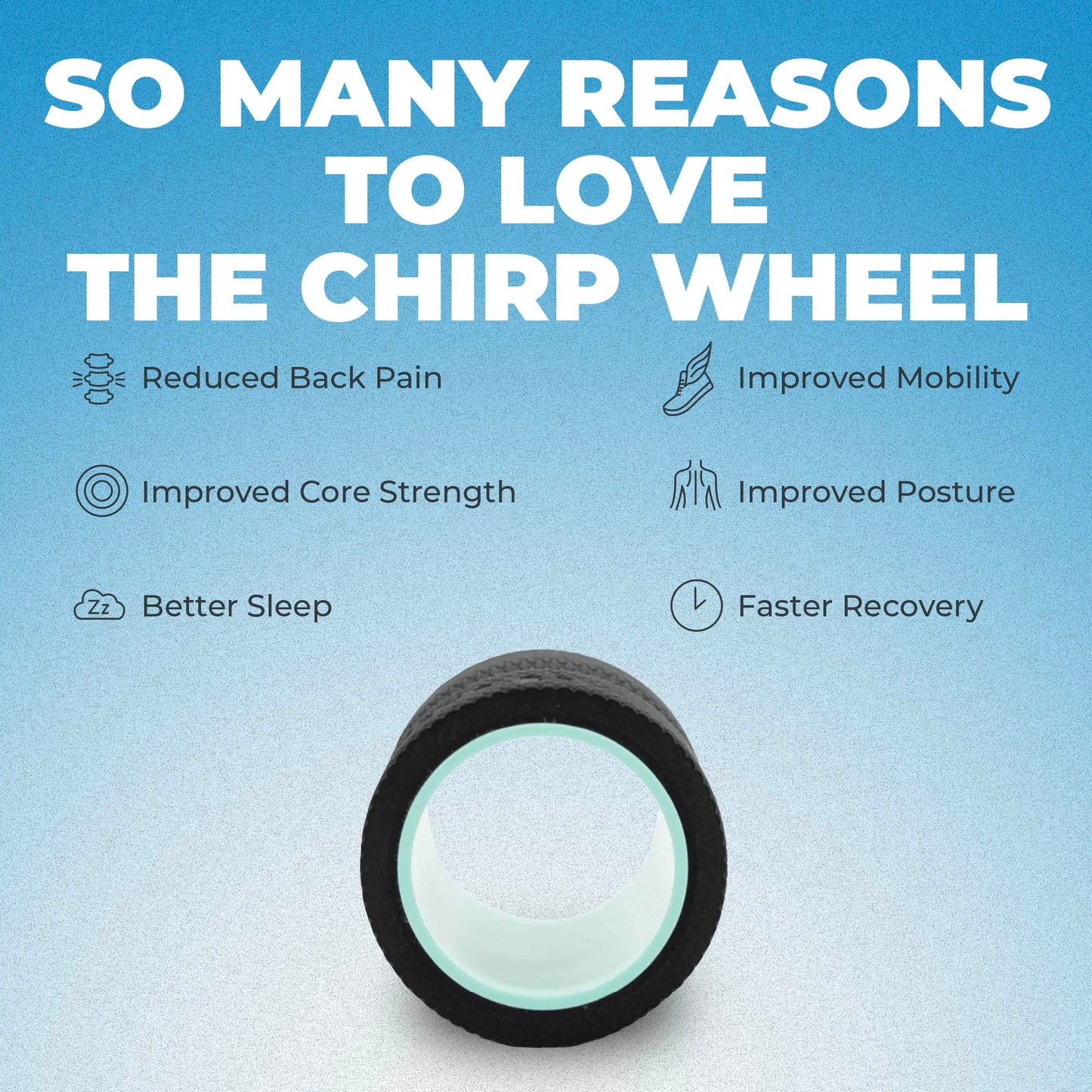 Chirp Wheel Foam Roller – Targeted Back & Neck Relief, Lumbar Spine Stretcher, Spinal Decompression Back Stretcher, Massage Roller with Density Foam for Physical Therapy, Supports 500lbs, 4-Inch Mint