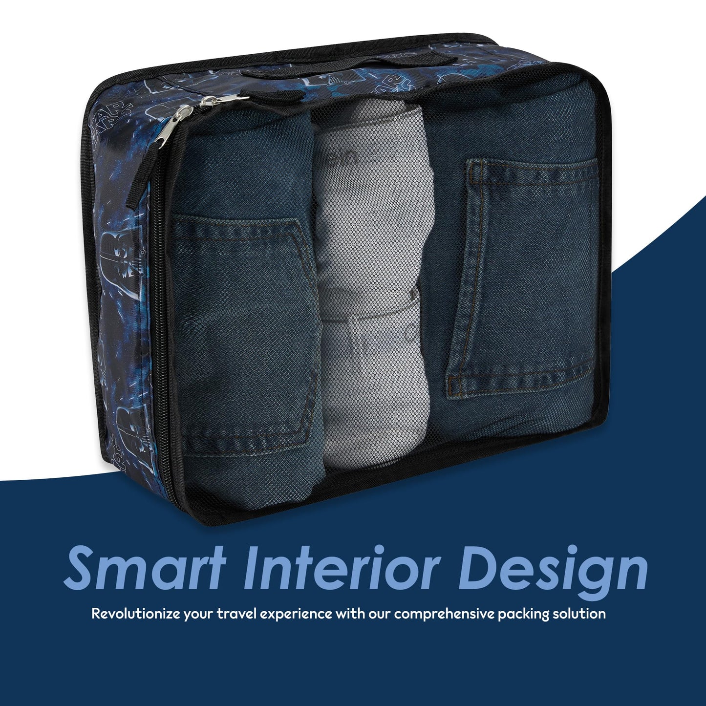 Star Wars Packing Cube Set - Darth Vader, Storm Trooper, Yoda - 5 Piece Packing Cube Travel Essential - Luggage Organizer Set - For Kids,Teens, Adults