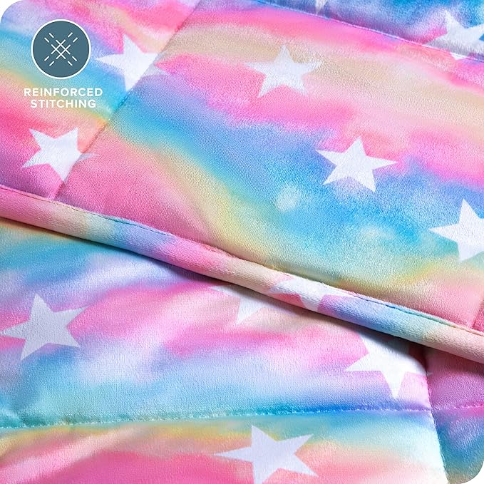 Bare Home Weighted Blanket Twin or Full Size 10lb (40" x 60") - Minky Fleece - Premium Heavy Blanket Nontoxic Glass Beads (Unicorn, 40"x60")