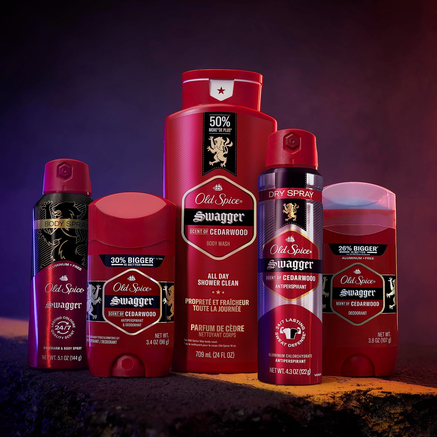 Old Spice Aluminum Free Deodorant for Men, 24/7 Odor Protection, 24/7 Freshness & Lasting Scent, Swagger with Cedarwood Scent, 3.0 oz