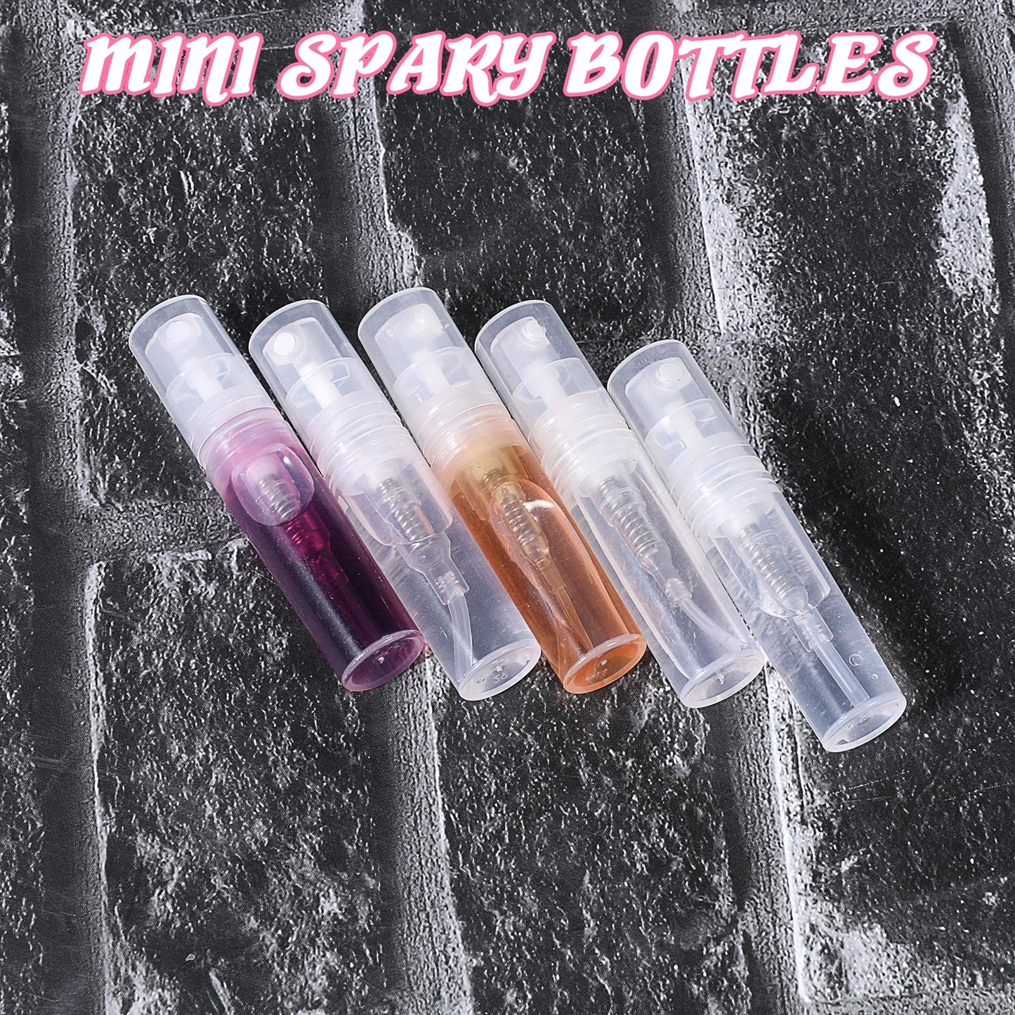 InnoHHustle Mini Perfume Sample Bottles, 10 Pcs 2 ml Mini Spray Bottles Plastic Travel Perfume Bottle Refillable Portable Travel Spray Bottle Clear Atomizer Sprayer, Fine Mist