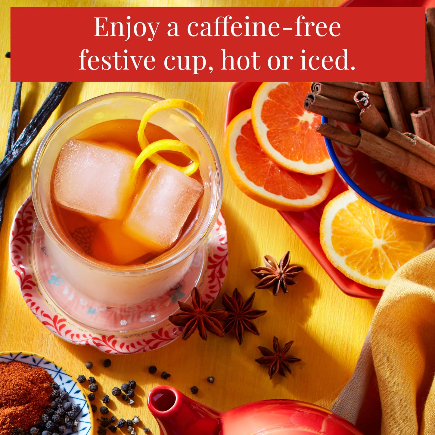 The Republic of Tea - Mulled Apple Spice Herbal Tea Tin, 36 Tea Bags, Naturally Caffeine Free