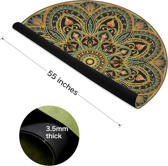 Knsbk Large Round Yoga Mat 4.6'X3.5mm for Exercise Premium Extra Thick, Ultra Comfortable, Non Slip, Meditation Mat