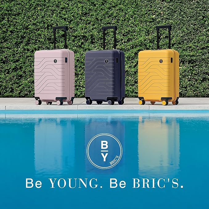 Bric's B|Y Ulisse Spinner Suitcase - 21 Inch Carry-On Luggage - Hard Exterior and TSA-Approved Lock - Mango