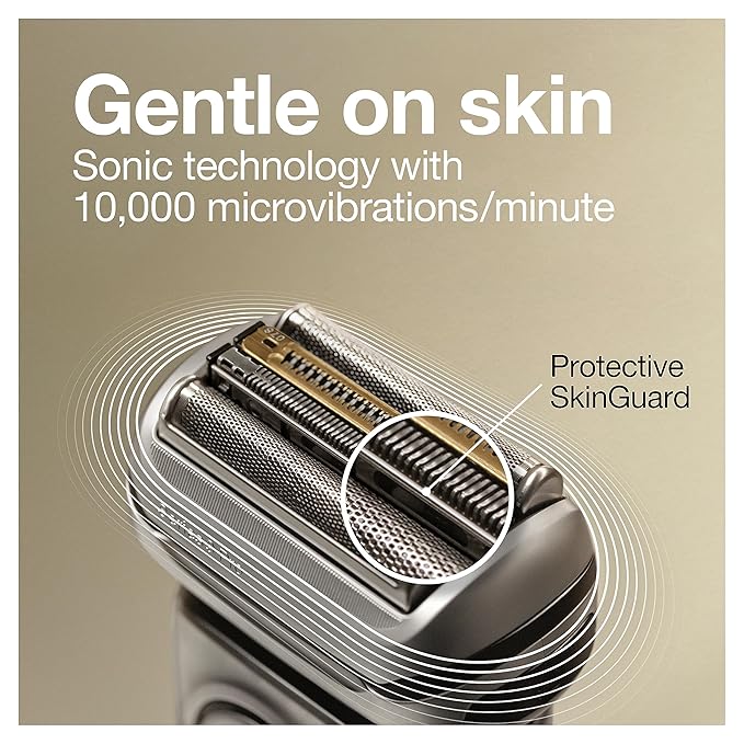 Braun Electric Razor for Men, Waterproof Foil Shaver, Series 9 Pro 9477cc, Wet & Dry Shave, with Portable Charging Case, ProLift Beard Trimmer, 5-in-1 Cleaning & Charging SmartCare Center, Silver