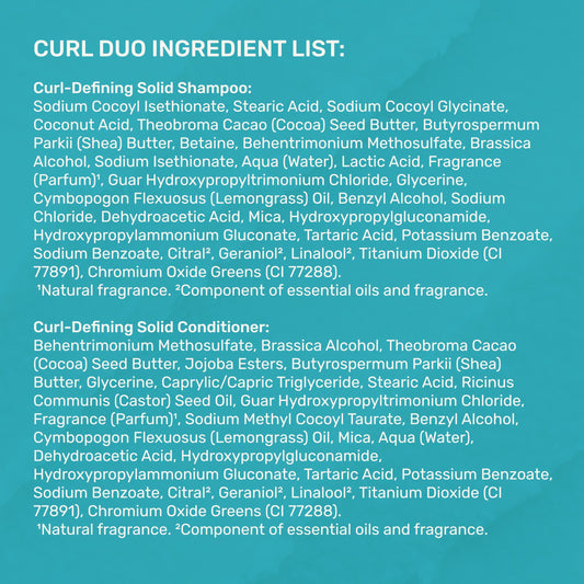 Ethique Beauty Curl-Defining Shampoo & Conditioner Bar Set for Thick, Curly Hair with Shea Butter