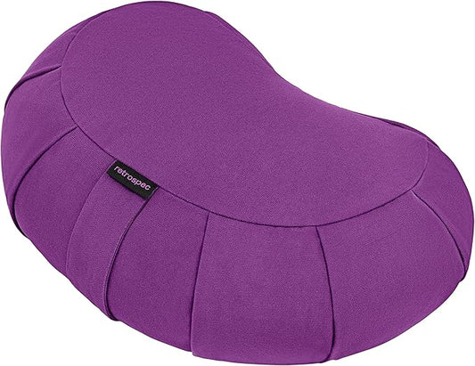 Retrospec Sedona Zafu Meditation Cushion Filled w/Buckwheat Hulls - Yoga Pillow for Meditation Practices - Machine Washable 100% Cotton Cover & Durable Carry Handle Round & Crescent, 1 Ct (Pack of 1)