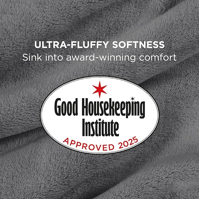 Bedsure GentleSoft Fleece Throw Blanket for Couch Grey - Lightweight Plush Fuzzy Cozy Soft Blankets and Throws for Sofa, 50x60 inches