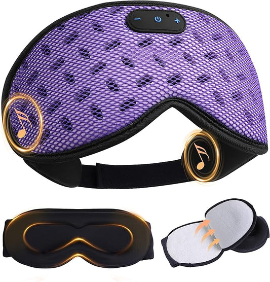 Sleep Mask Headphones with Bluetooth 5.4, LC-dolida Wireless Music Eye Mask for Sleeping Headphones Detachable 3D Eye Cups Cooling Breathable Bluetooth Eye Mask for Side Sleepers