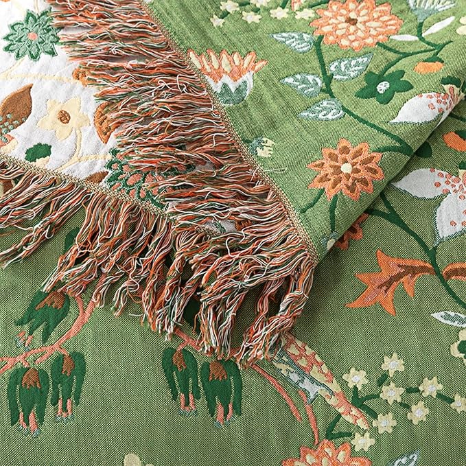 100% Boho Throw Blankets for Bed, Woven Blanket for All Season, Reversible Cozy 90"x98" Premium Soft Decorative Blankets for Couch Sofa Picnic Travel