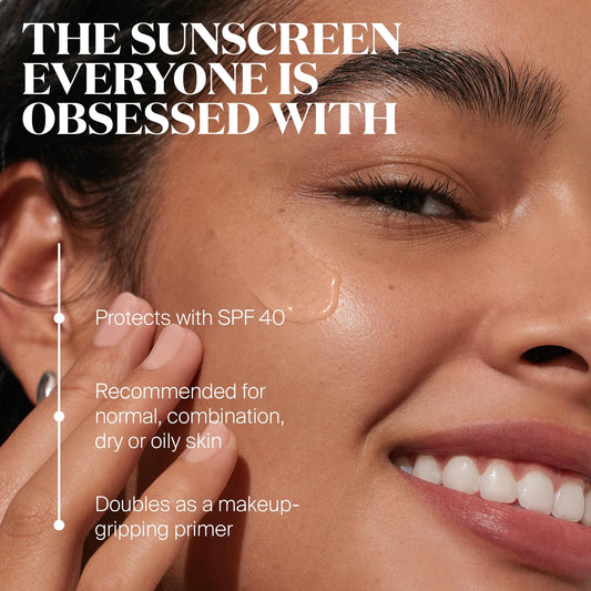 Supergoop! Unseen Sunscreen - SPF 40 - Invisible, Broad Spectrum Face Sunscreen + Makeup-Gripping Primer - Weightless, Scentless, Oil Free - For All Skin Types & Skin Tones - 0.68 fl oz