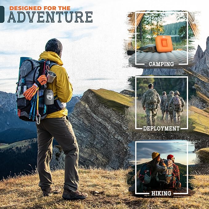 TrailNeck 1.0 camping pillow-Compact, portable, packable, camping essentials, outdoor gear, hiking, backpacking, deployments, beach, car, plane travel pillow. Firm pillows for multi-position sleepers.