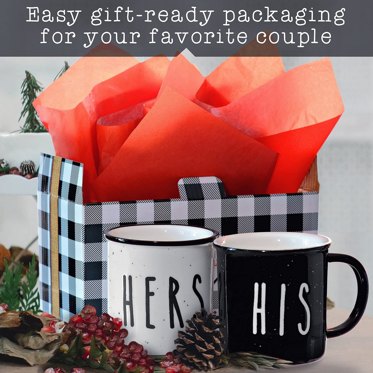 His And Hers Mugs Set Of 2 Coffee Mug 11 Ounce, Cute Matching Coffee Mug Couples for Anniversary, Engagement Him Her Gift