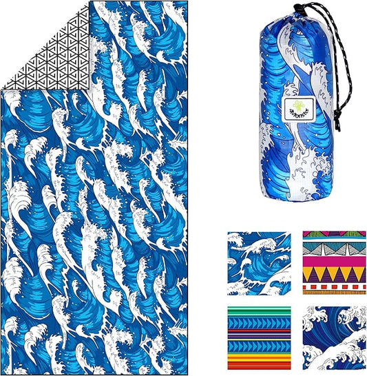 4Monster Microfiber Beach Towel Quick Dry,Super Absorbent Lightweight Travel Towel for Swimmers, Sand Free Camping Towel, Beach Towels for Pool,Swim,Water Sports,Yoga