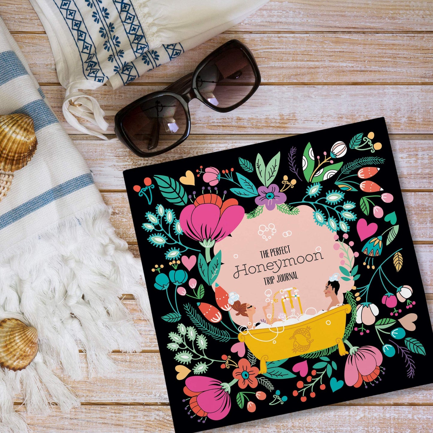 Honeymoon Get Away - Travel Journal for Newlyweds - Vow Renewal Gift -First Trip Together - Memory Book to Save the Happy Adventures of the New Husband and Wife - Just Married Wedding - Gift for Her