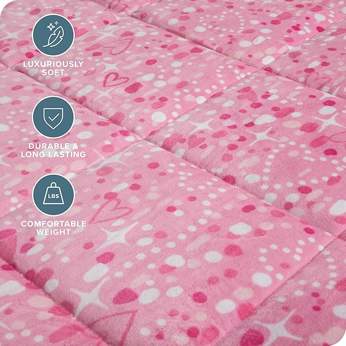 Bare Home Weighted Blanket Twin or Full Size 10lb (40" x 60") - Minky Fleece - Premium Heavy Blanket Nontoxic Glass Beads (Princess, 40"x60")
