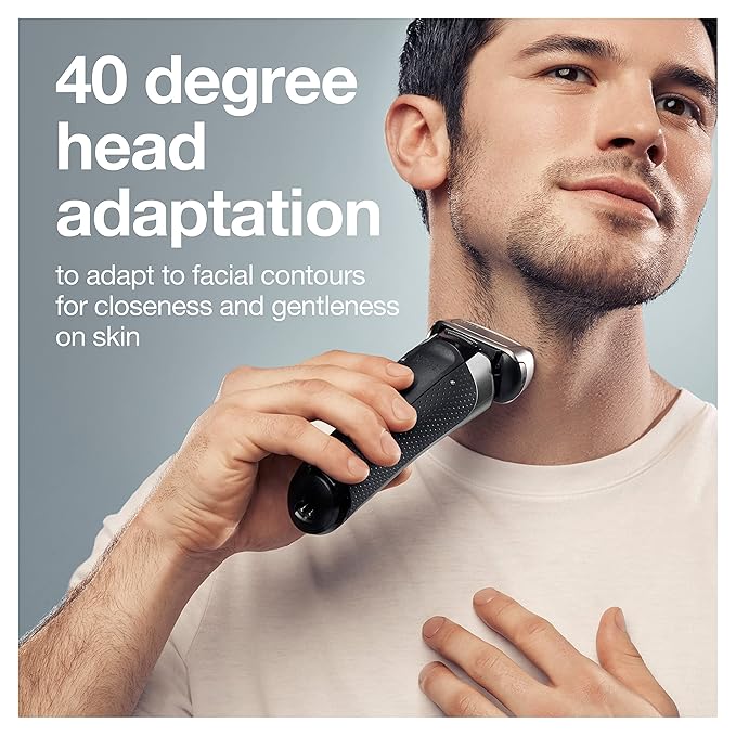 Braun Electric Razor for Men, Series 8 8457cc Electric Foil Shaver with Precision Beard Trimmer, Cleaning & Charging SmartCare Center, Galvano Silver