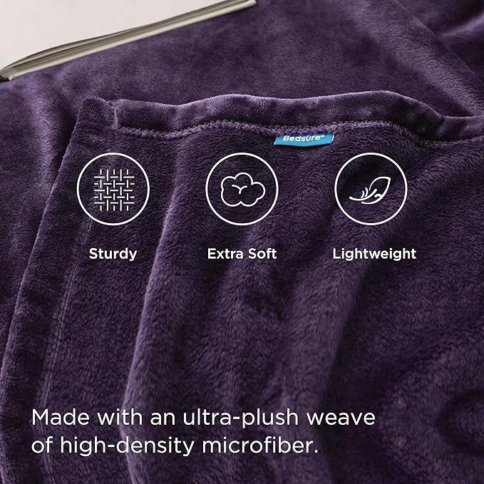 Bedsure GentleSoft Purple Fleece Blankets King Size - Bed Blanket Soft Lightweight Plush Cozy Fuzzy Luxury Microfiber, 108x90 inches
