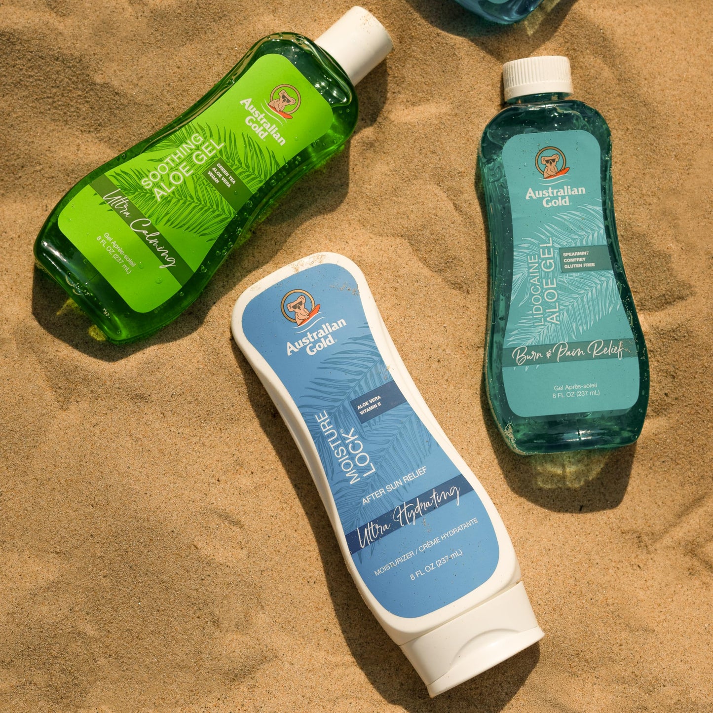 Australian Gold Moisture Lock Tan Extender (16 Fluid Ounce) and Aloe Vera Freeze Gel with Lidocaine (8 Fluid Ounce), Hydrating Body Lotion and Aloe Vera Gel for Skin (Pack of 2)