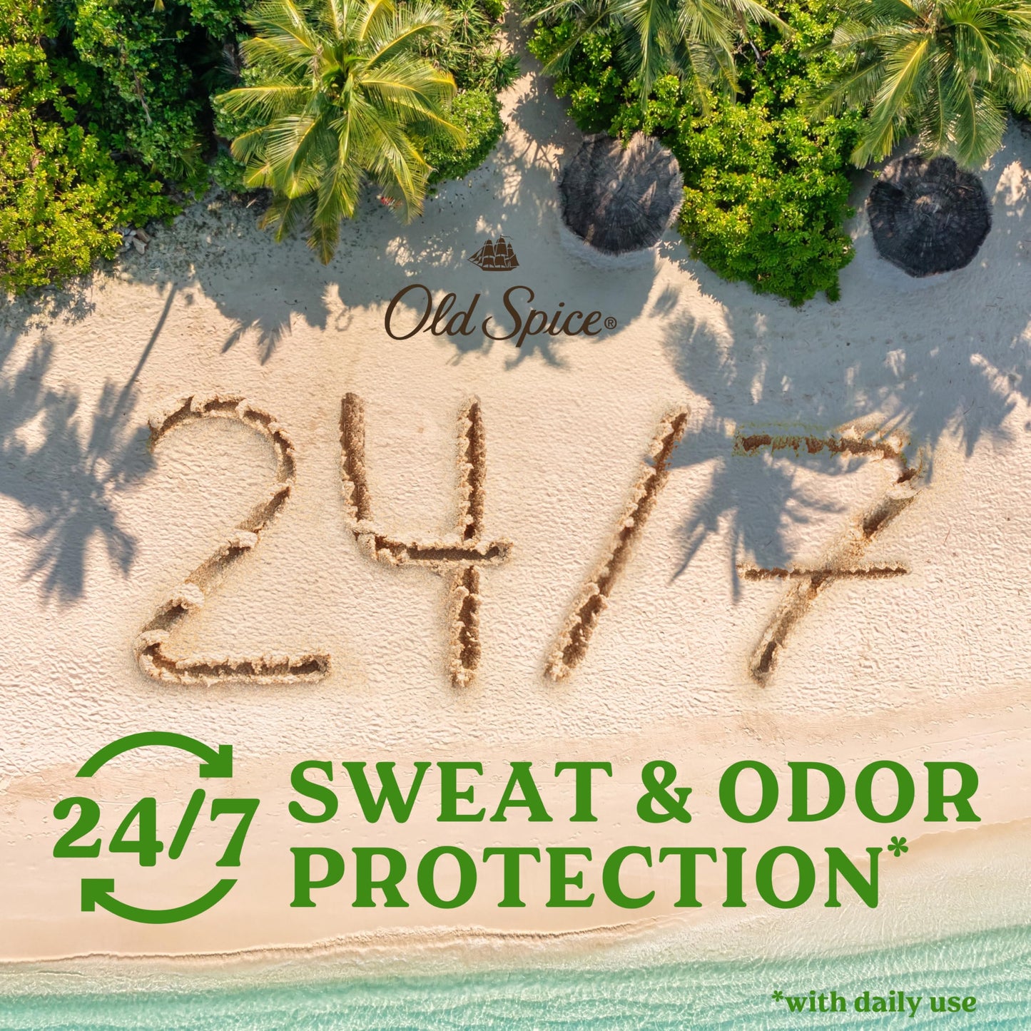 Old Spice Dry Feel Antiperspirant Deodorant for Men, 24/7 Freshness, 24/7 Sweat & Odor Protection, Gentle on Skin with Skin Conditioners, Fiji with Palm Tree + Coconut Scent, 2.6 oz (Pack of 3)