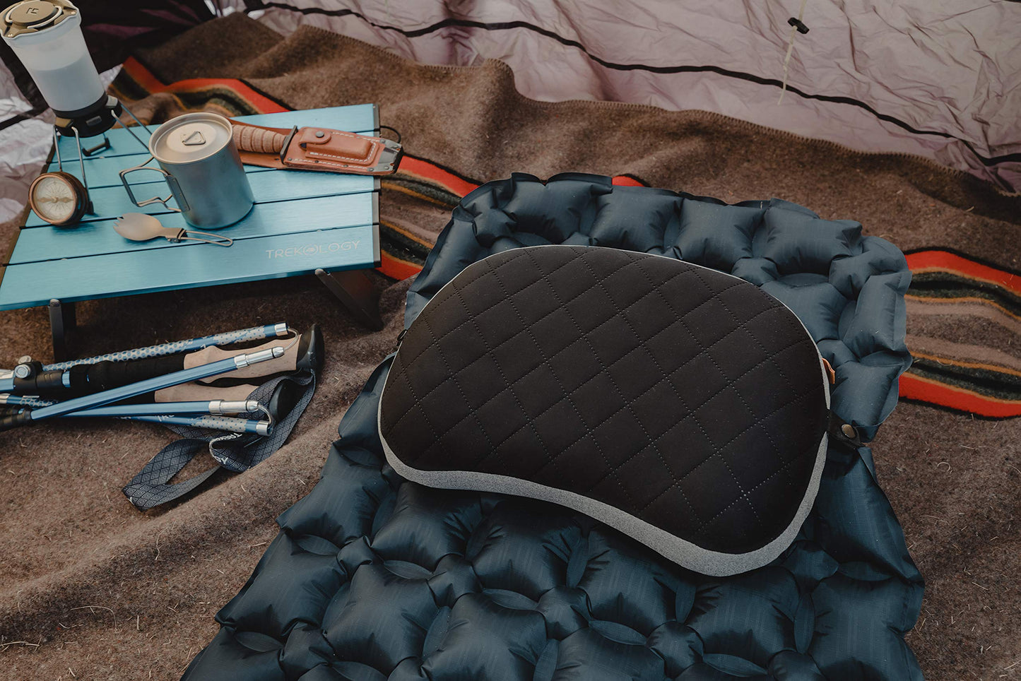 TREKOLOGY Camping Pillow with Removable Cover, Inflatable Pillow for Backpacking, Ultralight Inflatable Camp Pillows for Sleeping Portable Compact Pillow for Hiking Travel